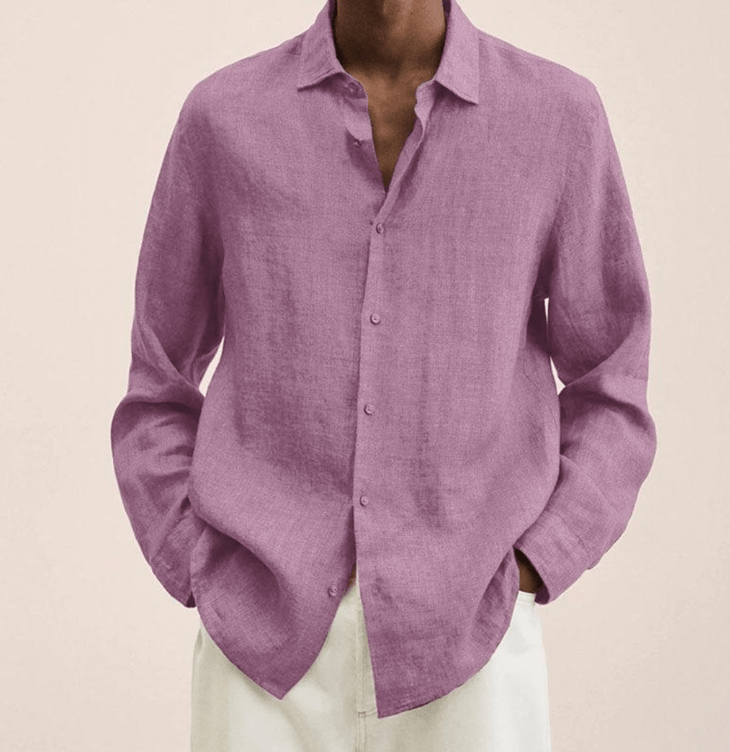 Elsa | Camisa Masculina Algodão Linho Corte Reto