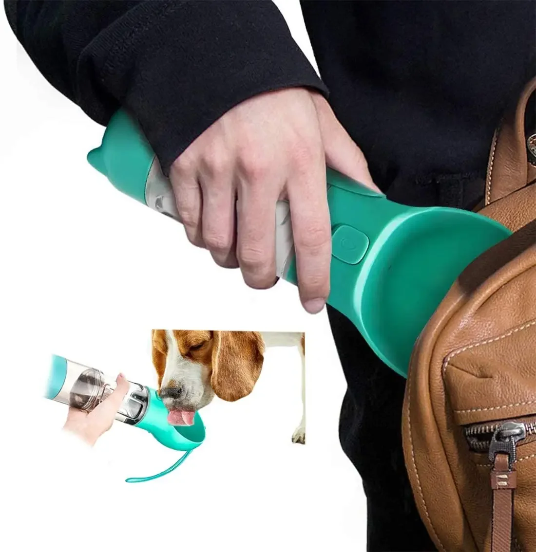 Kira | Garrafa de Água Portátil 3 em 1 para Animais | Dispensador, Tigela | Sem BPA