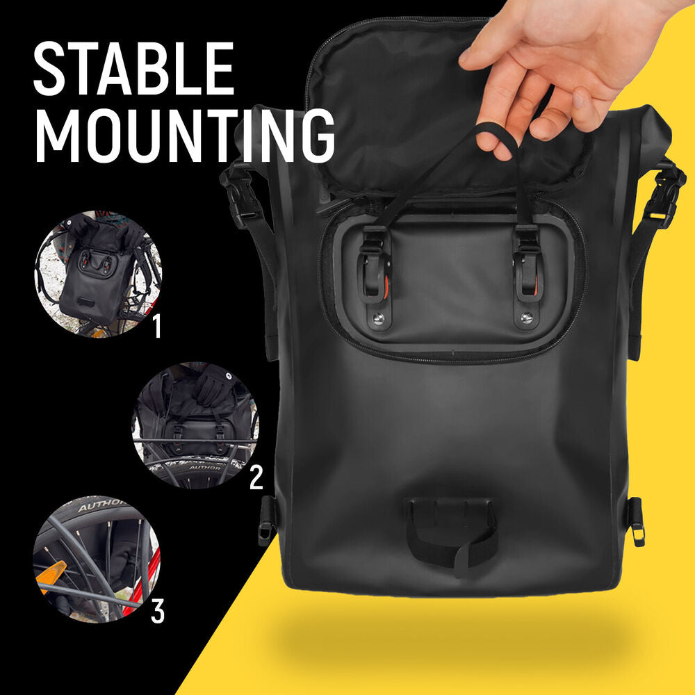 Hazel | Mala de Bicicleta 3 em 1 | Para Bagageira, Mochila ou Mão | 23L, Impermeável