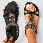 Saoirse | Sandálias Ortopédicas Femininas T-Strap Boho