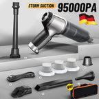 Aspirador portátil sem fio para carro 95000Pa motor brushless cor prata
