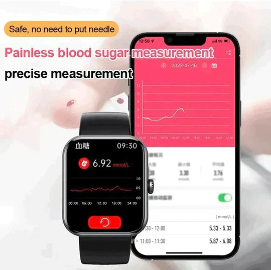 Smartwatch Monitorização Glicose Não Invasiva Fitness GPS