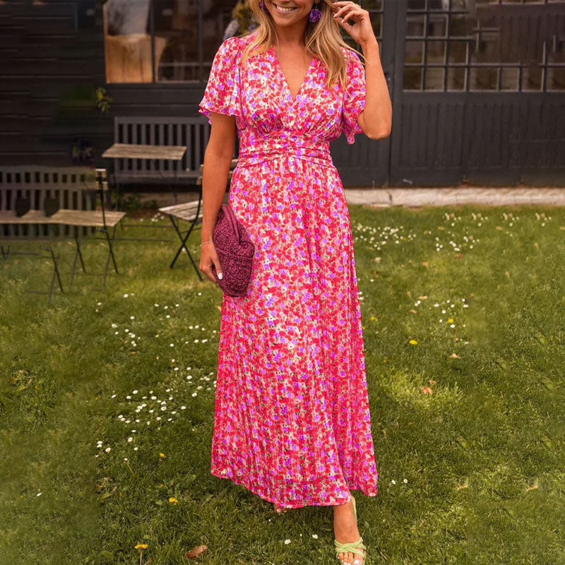 Vestido Maxi Feminino Decote V