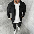Xanthe | Conjunto Jogging Masculino Canelado com Fecho de Correr