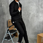 Xanthe | Conjunto Jogging Masculino Canelado com Fecho de Correr