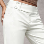 Calças Femininas Flare | Cintura Alta, Wide-Leg | Estilo Casual