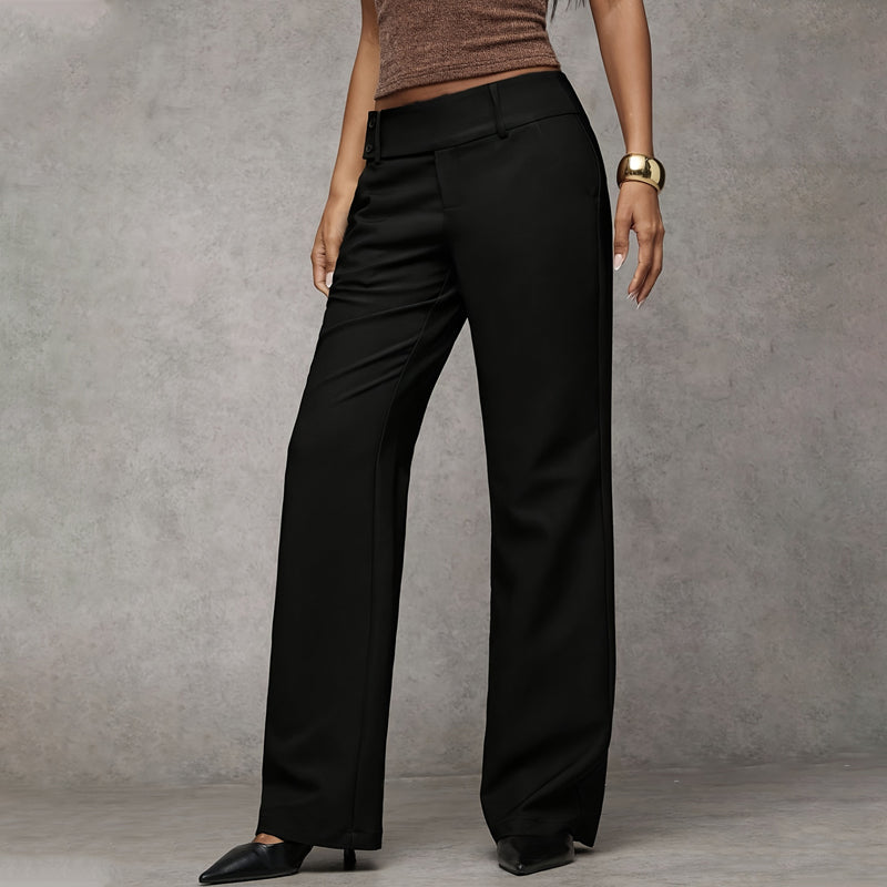 Calças Femininas Flare | Cintura Alta, Wide-Leg | Estilo Casual