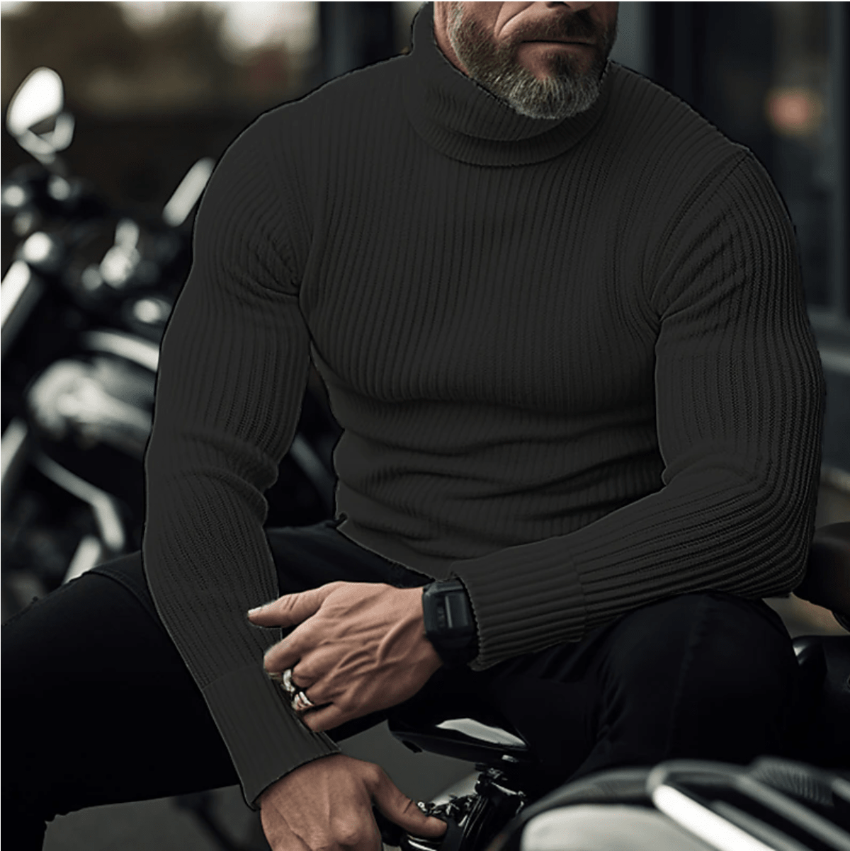 Nova | Homem Camisola Gola Alta Tricotada