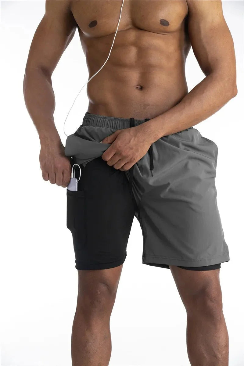 Thea | Homem Calções de Corrida com Liner e Bolso para Telemóvel