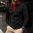 Elsa | Camisa Masculina Manga Longa Gola Contrastante Meia Abertura