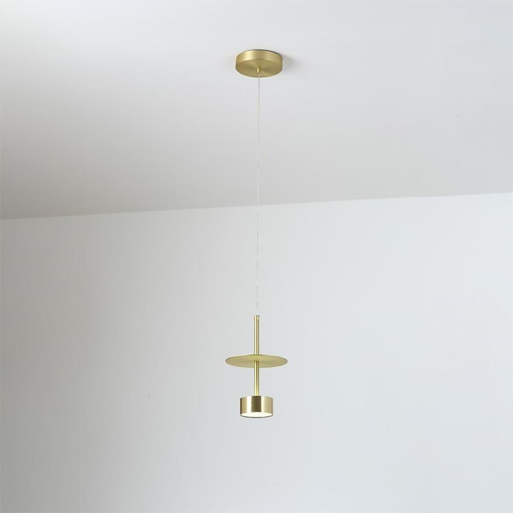 Xanthe | Candeeiro Suspenso de Metal | Ilha de Cozinha, LED, Dourado | 1 Lâmpada