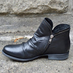 Maren | Mulher Botins com Fecho de Correr Bico Redondo