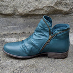 Maren | Mulher Botins com Fecho de Correr Bico Redondo