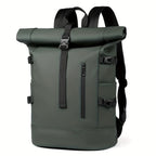 Mochila Masculina Roll-Top Impermeável para Laptop