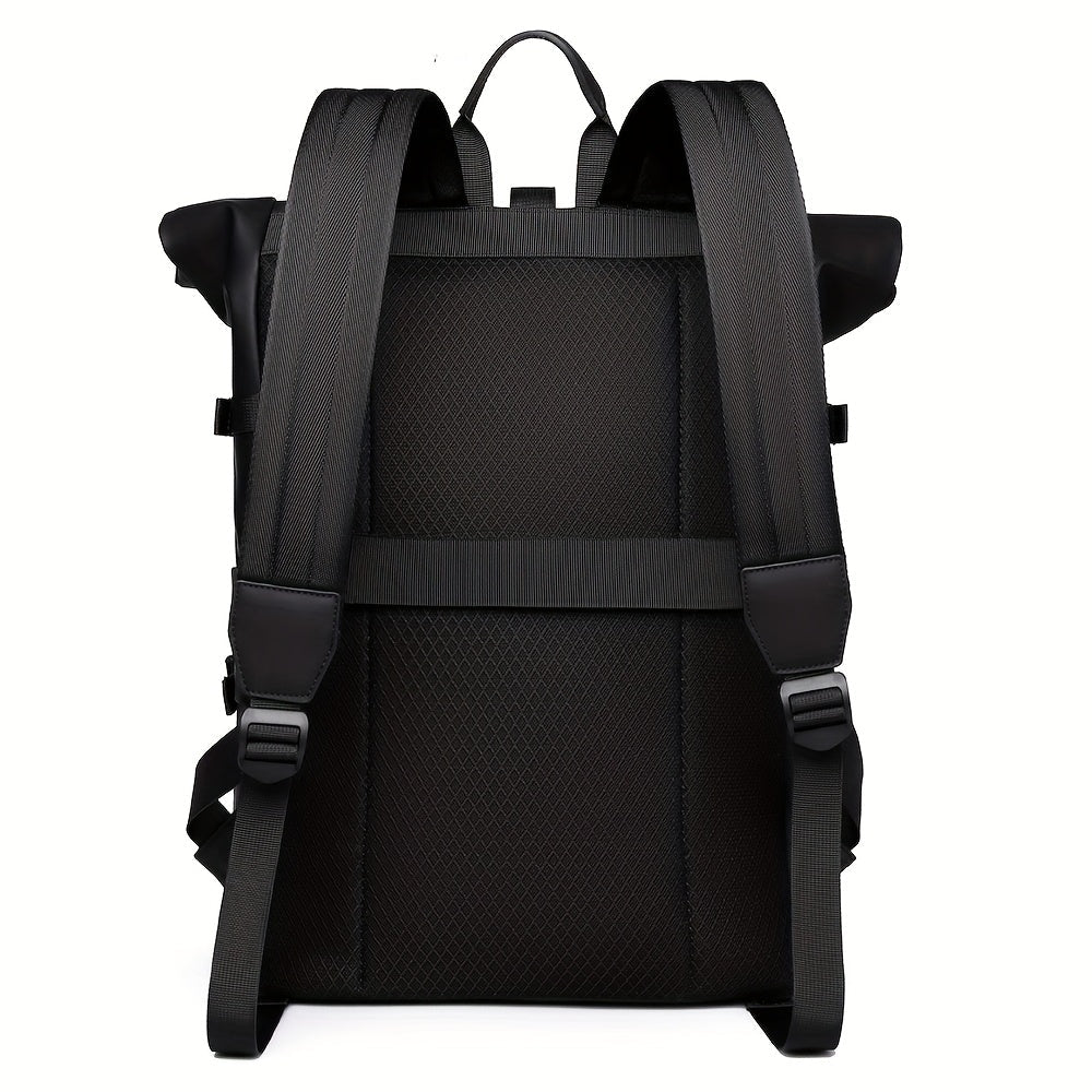 Mochila Masculina Roll-Top Impermeável para Laptop