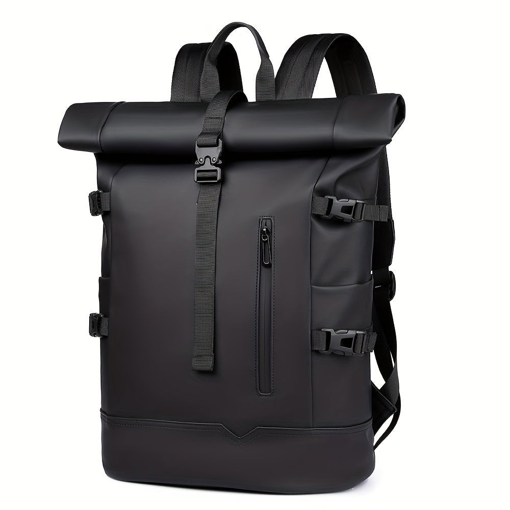 Mochila Masculina Roll-Top Impermeável para Laptop