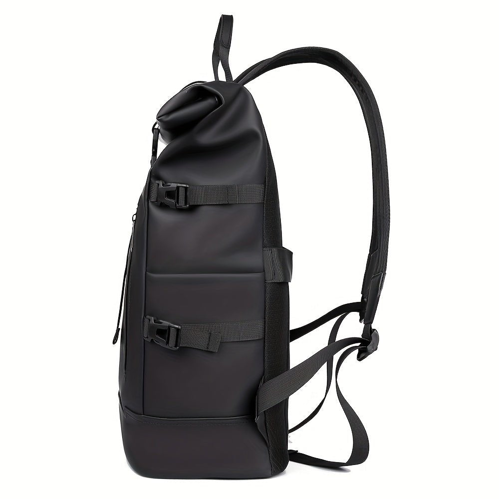 Mochila Masculina Roll-Top Impermeável para Laptop