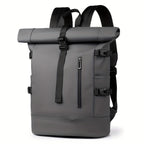 Mochila Masculina Roll-Top Impermeável para Laptop