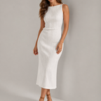 Zara | Vestido Midi Feminino Texturizado Alças Finas