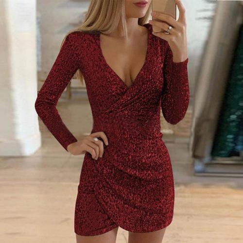 Romilly | Mulher Vestido com Lantejoulas Wrap Brilhante
