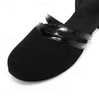 Sapatos de Dança Latina para Mulheres | Salsa, Tango | Cetim Preto